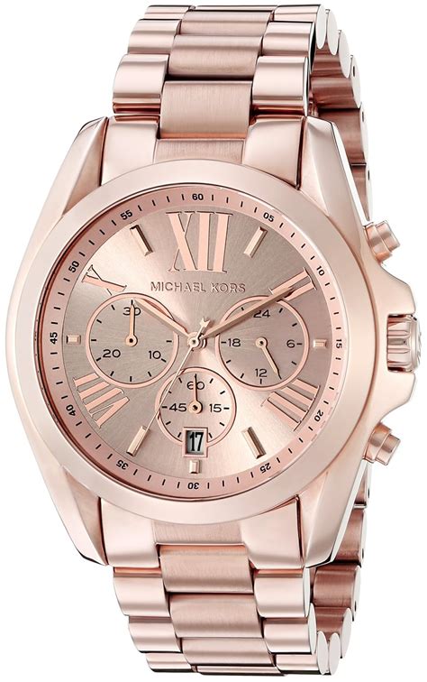 michael kors chronograph watch rose gold amazon|rose gold mk watch men.